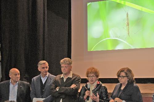 L'assessore regionale alla Cultura Tiziana Gibelli nell'ultima tappa - Polcenigo - del tour nei siti Unesco del Friuli Venezia Giulia nel corso dell'evento congiunto sul sito palafitticolo di Palù di Livenza e sulle Dolomiti friulane.